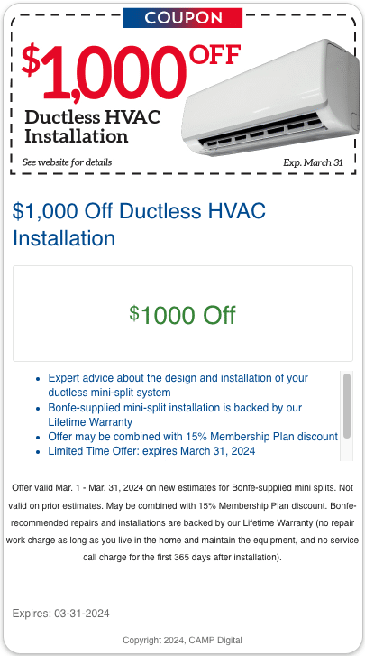 $1000 Off Ductless HVAC Install Offer